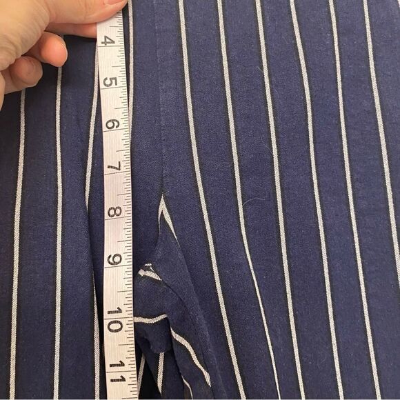 Gap Navy Blue Stripe High Rise Crop Flare Ankle Pants trouser Stretch 00 XS - Picture 9 of 10